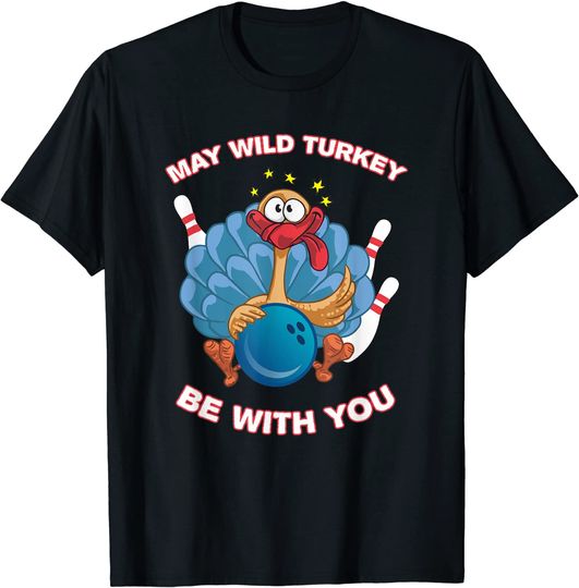 Discover T-shirt Unissexo de Manga Curta Bowling Wild Turkey With Ball And Pins
