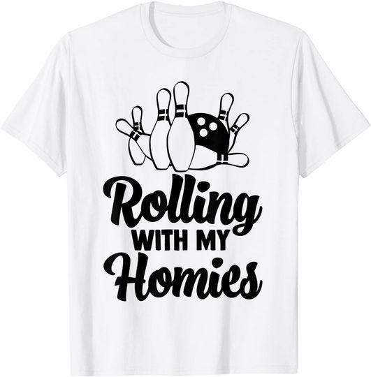 Discover T-shirt Unissexo de Manga Curta Rolling With My Homies