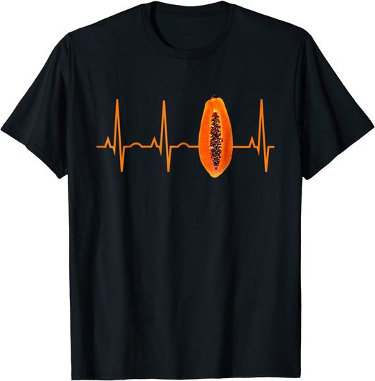 Discover T-shirt Unissexo Batida de Coração com Papaia