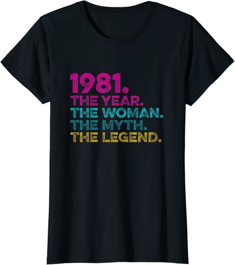 T-shirt Unissexo Presente de Aniversário 1981