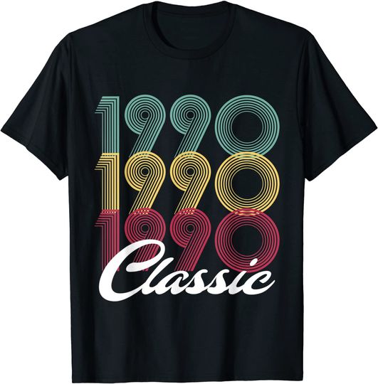 Discover T-shirt Unissexo 1990 Classic 31 Anos Feliz Aniversário