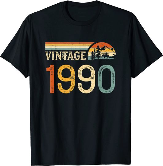 Discover T-shirt Unissexo Vintage 1990 Presente de Aniversário