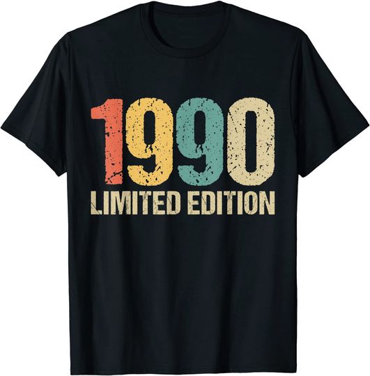 Discover T-shirt Unissexo Limited Edition 1990 Feliz Aniversário