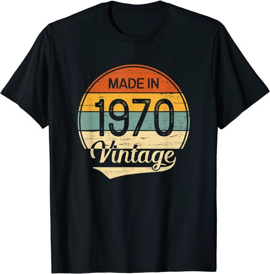 Discover T-shirt Unissexo de Manga Curta Vintage Made In 1970