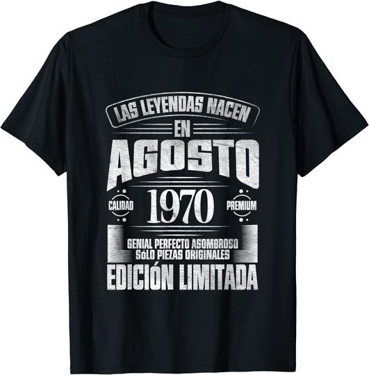 Discover T-shirt Unissexo Presente para Pessoa Nascida em Agosto de 1970