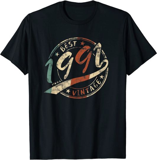 Discover T-shirt para Homem e Mulher Presente de Aniversário Best 1991 Vintage