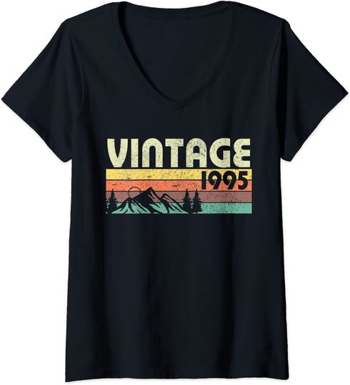 Discover T-shirt de Mulher Vintage Ano 1995 Decote em V