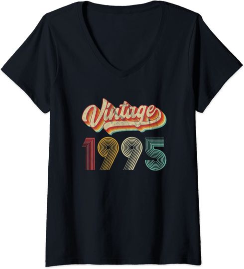 Discover T-shirt de Mulher Clássico Vintage 1995 Decote em V