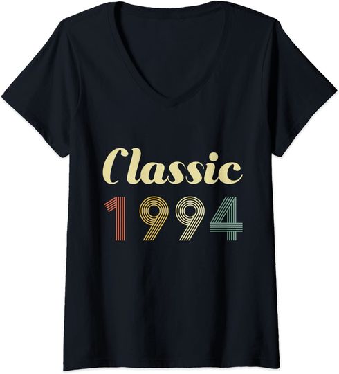 Discover T-shirt de Mulher Clássico 1994 Presente de Aniversário Decote em V