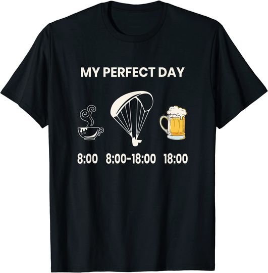 Discover T-shirt Unissexo My Perfect Day com Café e Cerveja
