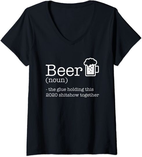 Discover T-shirt de Mulher Beer 2020 Shitshow Beber Cerveja Decote em V