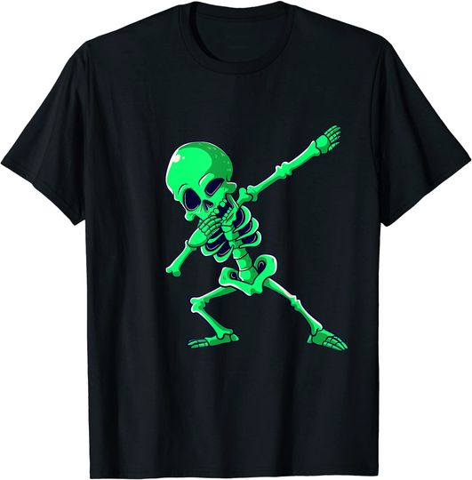 Discover T-shirt Unissexo com Estampa de Esqueleto de Halloween