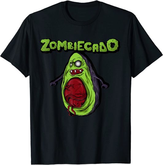 Discover T-shirt Unissexo com Avocado de Zumbi Halloween