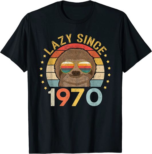 T-shirt Unissexo de Manga urso com Óculos Coloridos Lazy Since 1970