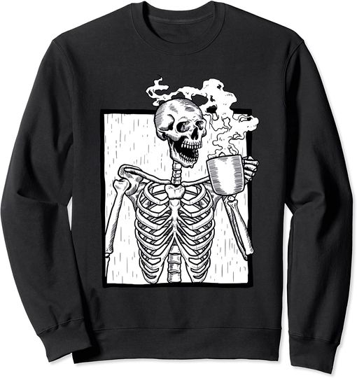 Discover Suéter Sweatshirt Esqueleto de Halloween Bebe Café