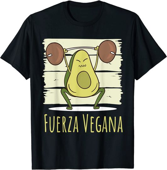 Discover T-shirt Unissexo Fuerza Vegana Avocado Ginásio