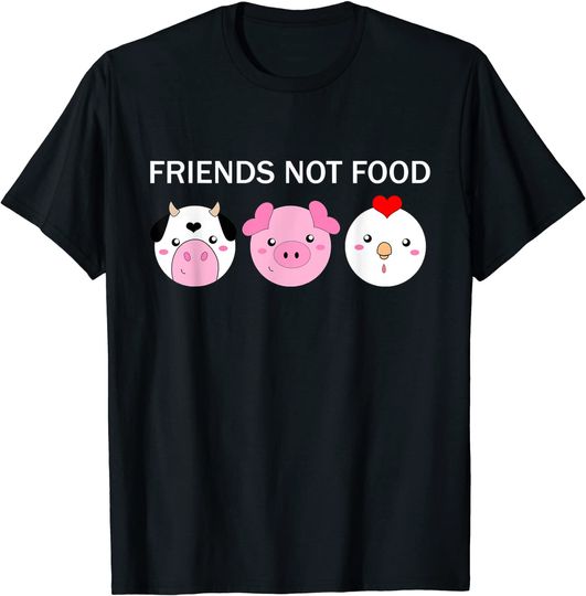 Discover T-shirt Unissexo Vegan Os Animais São Amigos Sem Comida