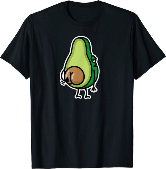 T-shirt de Homem e Mulher Semente Abacate Gordura Gracioso Vegano