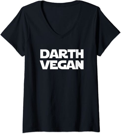 Discover T-shirt da Mulher Simples Darth Vegan Decote em V