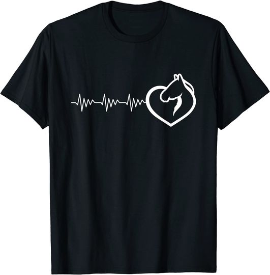 Discover T-shirt Unissexo Cavalo de Coração para Amantes de Cavalos