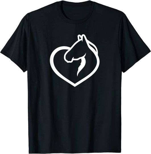 Discover T-shirt Unissexo Cabeça de Cavalo com Coração