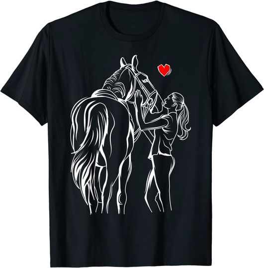 Discover T-shirt Unissexo Rapariga com Amor de Cavalo