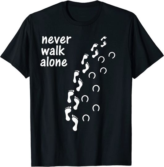 Discover T-shirt para Homem e Mulher Never Walk Alone com Cavalo