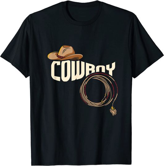 T-shirt Unissexo com Chapéu de Cowboy