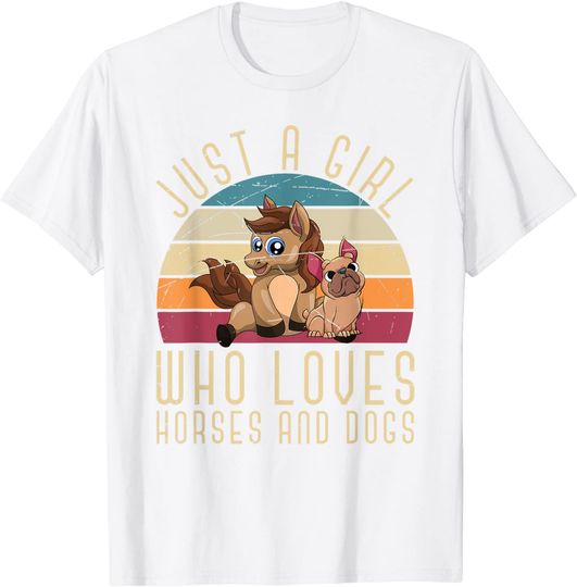 Discover T-shirt Unissexo Just A Girl Who Loves Horses And Dog