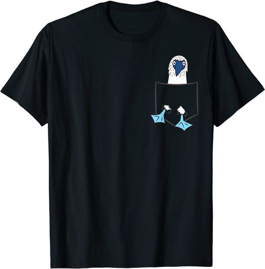 T-shirt Unissexo Divertido Piqueiro de Pernas Azuis no Bolso