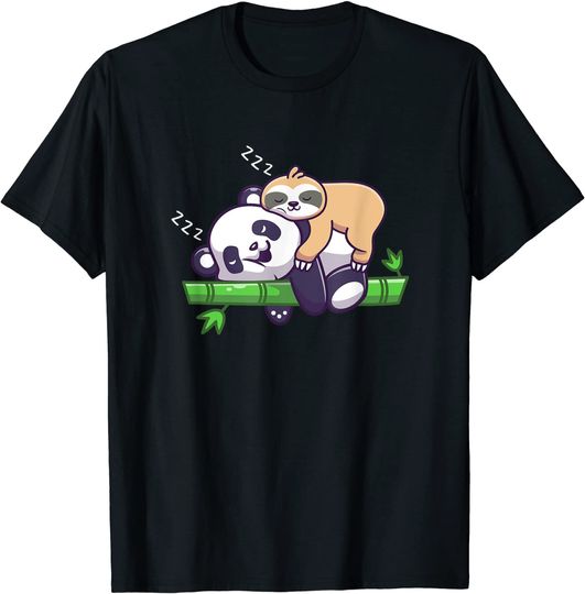 Discover T-shirt Unissexo Preguiça Dorme no Urso Panda