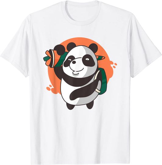 Discover T-shirt para Homem e Mulher Divertido com Aluno de Panda