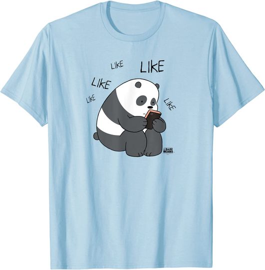 Discover T-shirt Unissexo com Urso de Panda Like Like Like