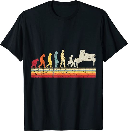 Discover T-shirt Unissexo Evolução do Piano Retro Vintage