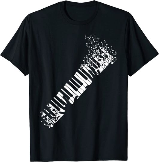 Discover T-shirt para Homem e Mulher com Teclas do Piano