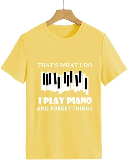 Discover T-shirt Unissexo Eu Toco Piano e Esqueço As Coisas