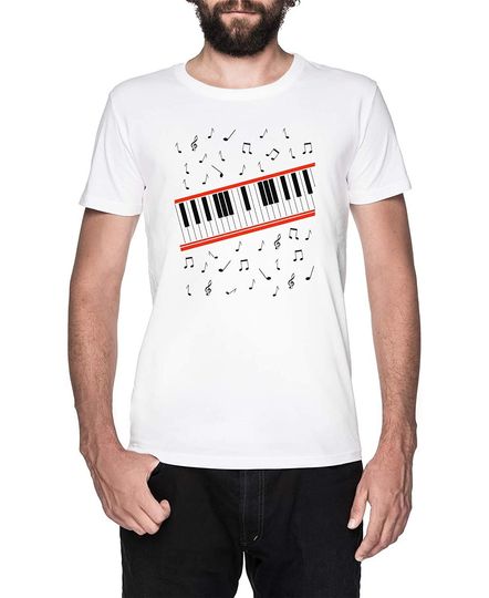 Discover T-shirt para Homem com Estampa de Piano