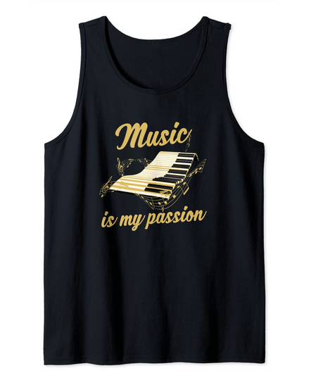 Discover Camisola sem Mangas Piano Music Is My Passion