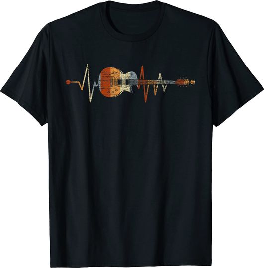 Discover T-shirt Unissexo Guitarra Batimentos do Coração de Guitarrista