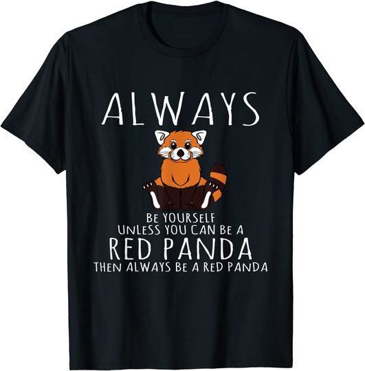 Discover T-shirt Unissexo Always Be Yourself Panda Vermelho
