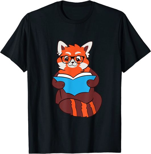 Discover T-shirt Unissexo Livro de Leitura do Panda Vermelho