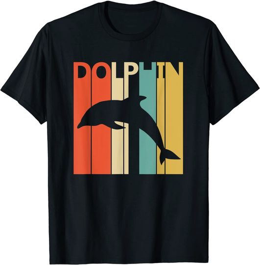 Discover T-shirt Unissexo Vintage Golfinhos Engraçados Oceano