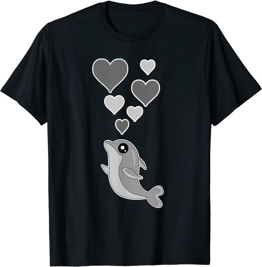 Discover T-shirt para Homem e Mulher com Amor dos Golfinhos