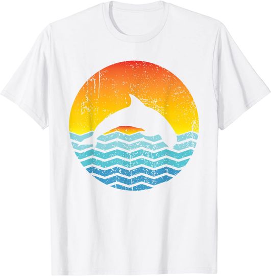 Discover T-shirt Unissexo Animal Marinho Pôr Do Sol com Golfinhos