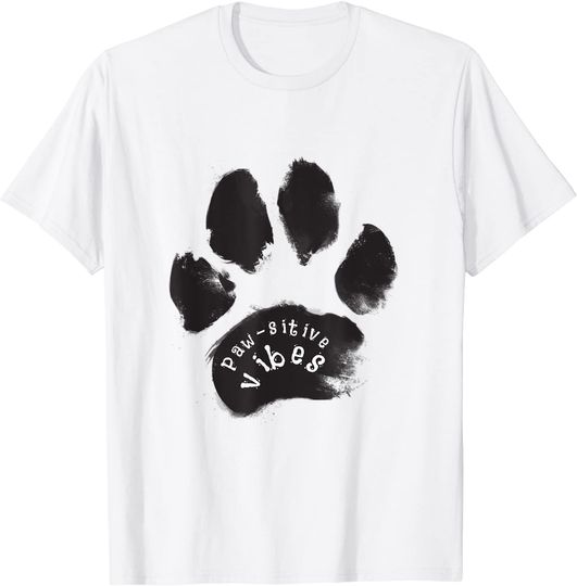 Discover T-shirt Unissexo Simples Adoção de Animais Cão Paw