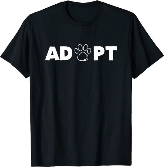 Discover T-shirt Unissexo Simples com Letra Adopt