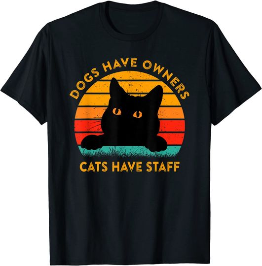 Discover T-shirt Unissexo Adoção de Animais Dogs Have Owners Cats Have Staff