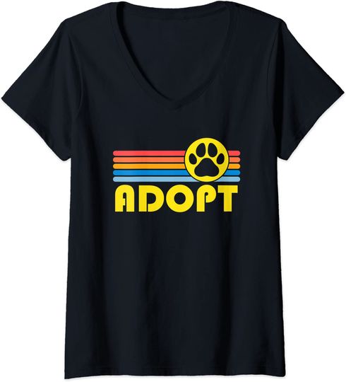 Discover T-shirt para Mulher Retro Resgate de Animais Decote em V