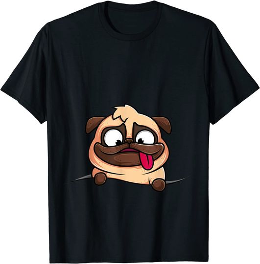 Discover T-shirt Unissexo Divertido com Estampa de Pug Dog