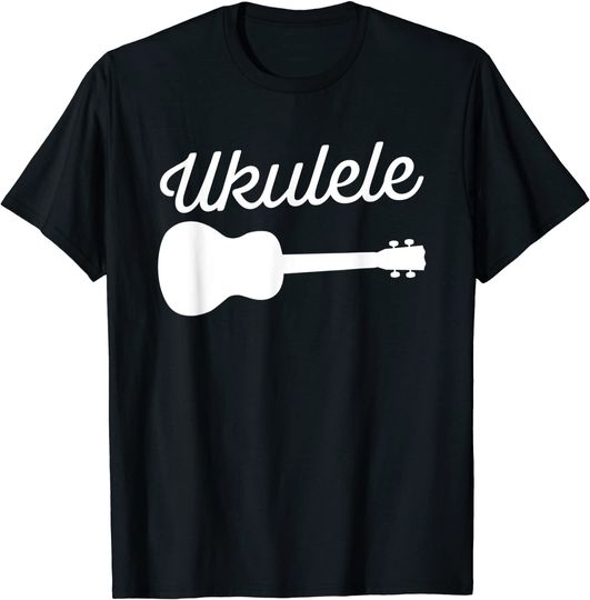 Discover T-shirt Unissexo de Manga Curta Guitarra Ukulele